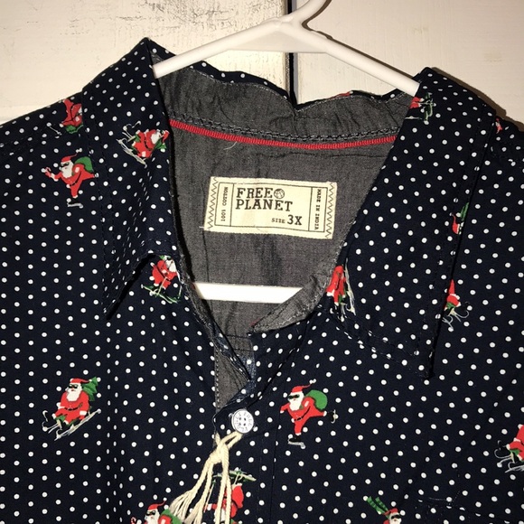 Men’s NWT Free Planet Santa Shirt - Picture 2 of 8